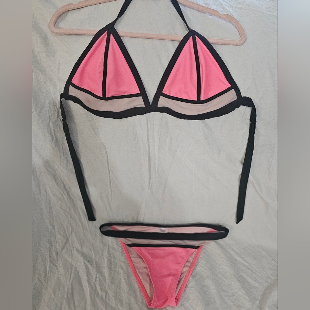 Xhilaration Pink and Black Bikini Set *Pls Verify Size*